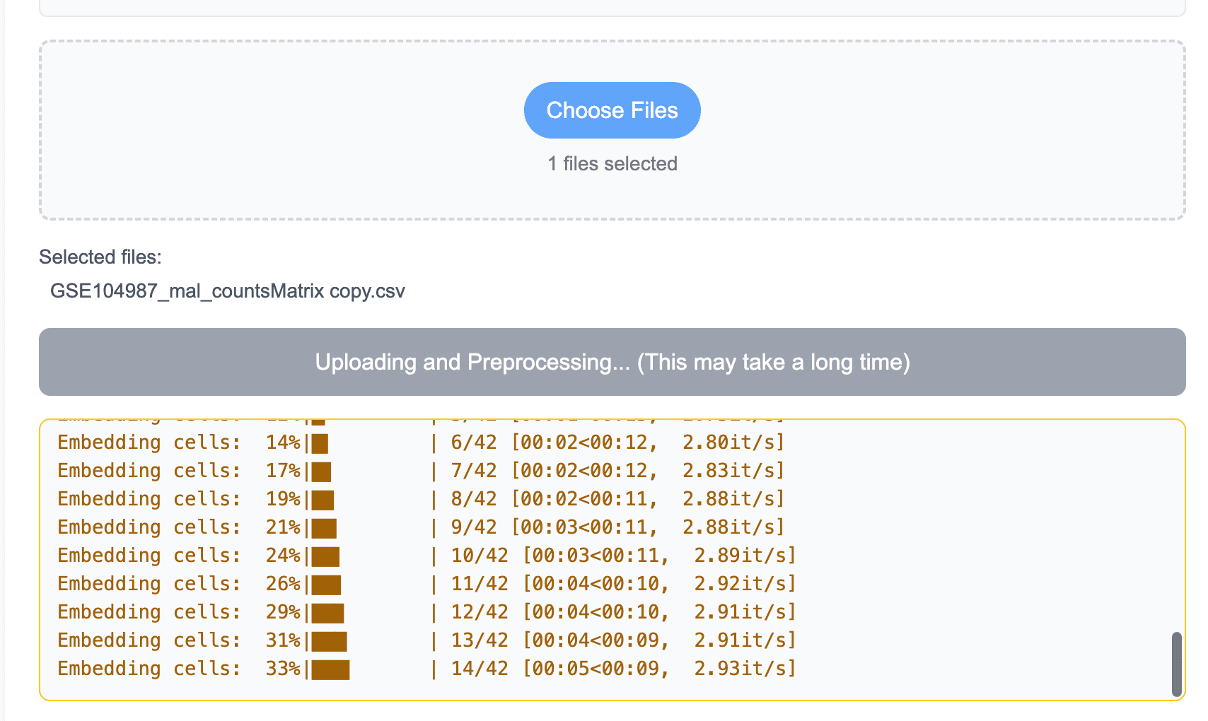 Upload and Preprocess